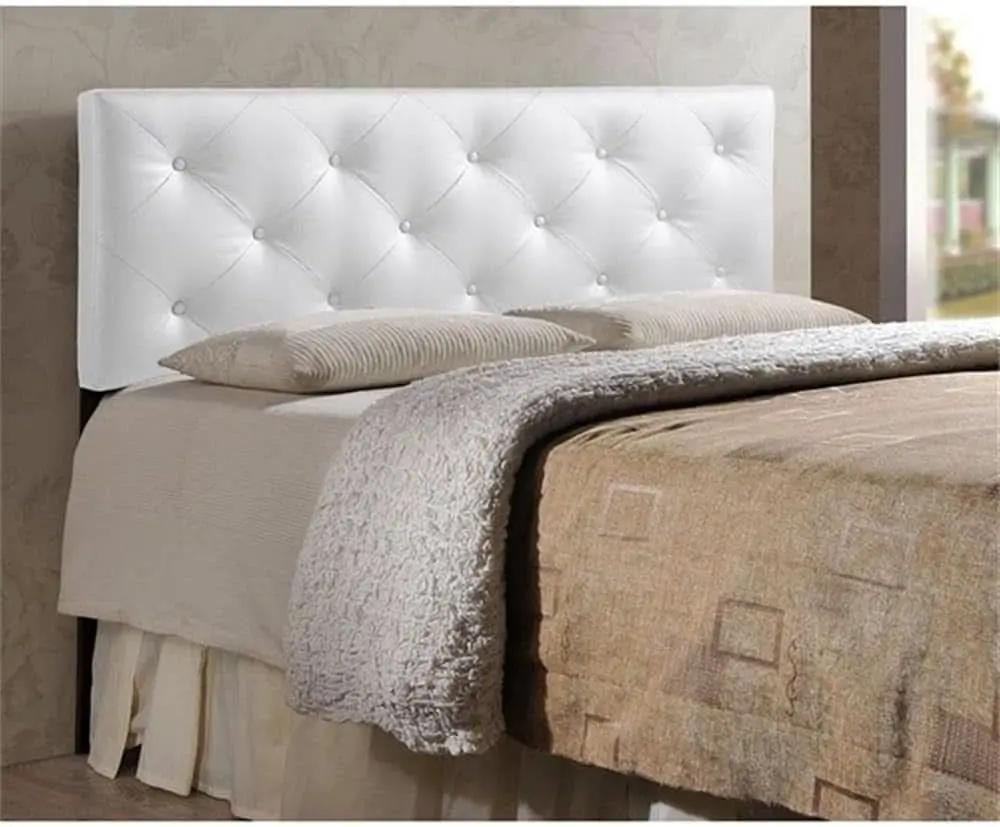 Modern White Faux Leather King Headboard With Buttons from PriceLows™