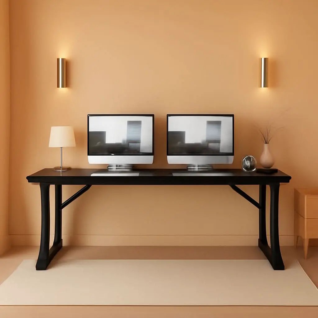78.7 Inch Black Executive Desk Home Office Computer Desk from PriceLows™