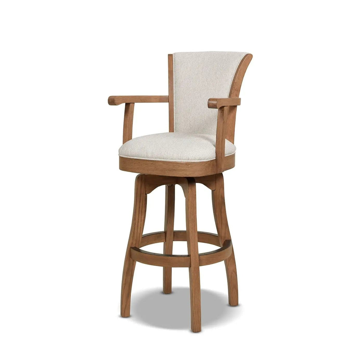 Williams Swivel Bar Stool With Armrests Bar Height (28"-30") | 4 Pieces | Wood & Brass | Dining Room