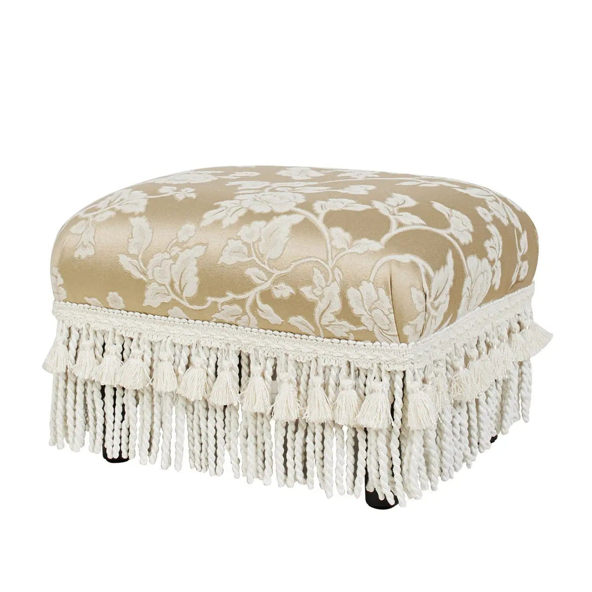 Fiona Handcrafted Accent Footstool Ottoman | 17 x 13 x 10.5 in | Fabric & Plywood | Living Room