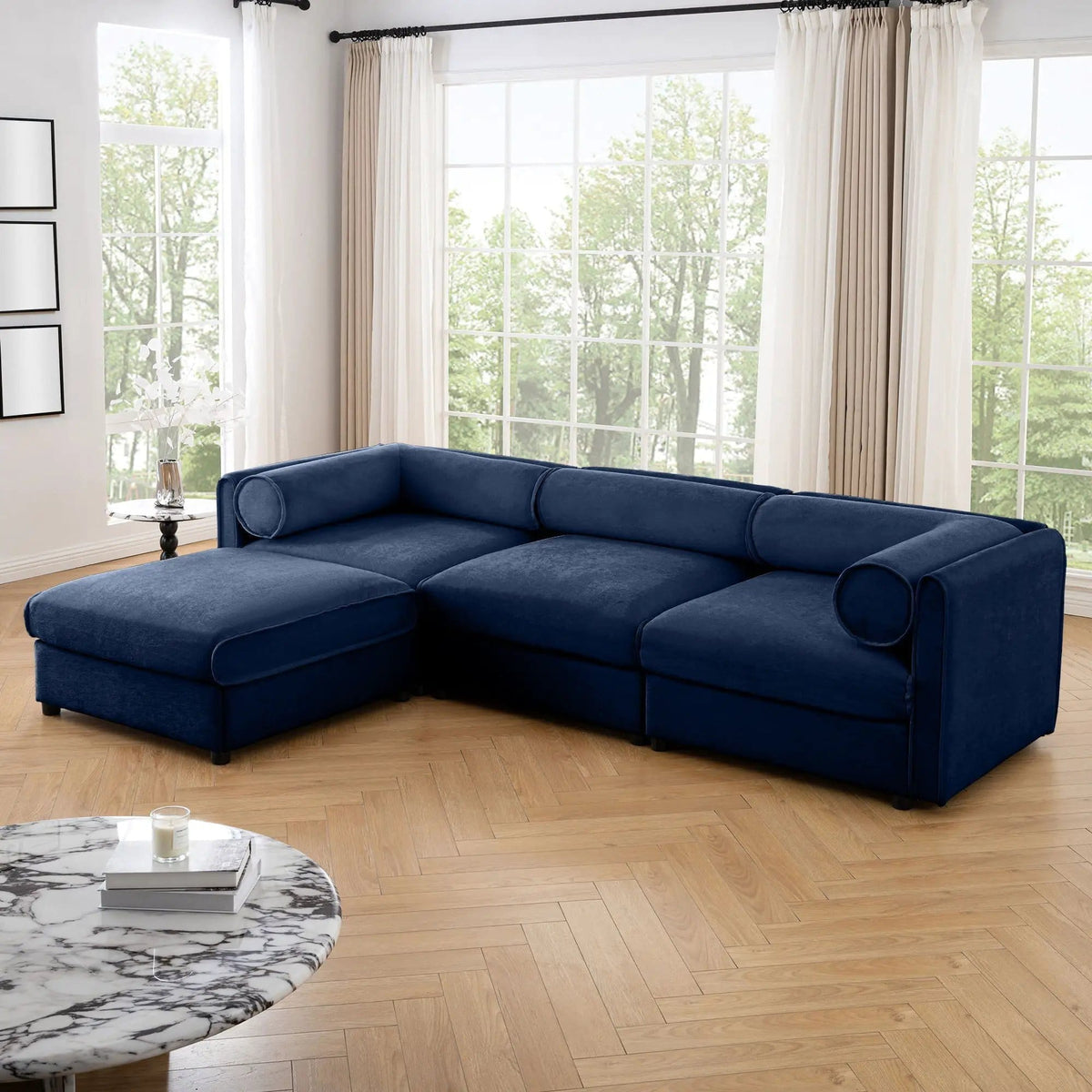 Contemporary Elegant Sofa With Storage And Ottoman 2 Piece Living Room Set | 2 Piece Living Room Set | Living Room Furniture | Living Room