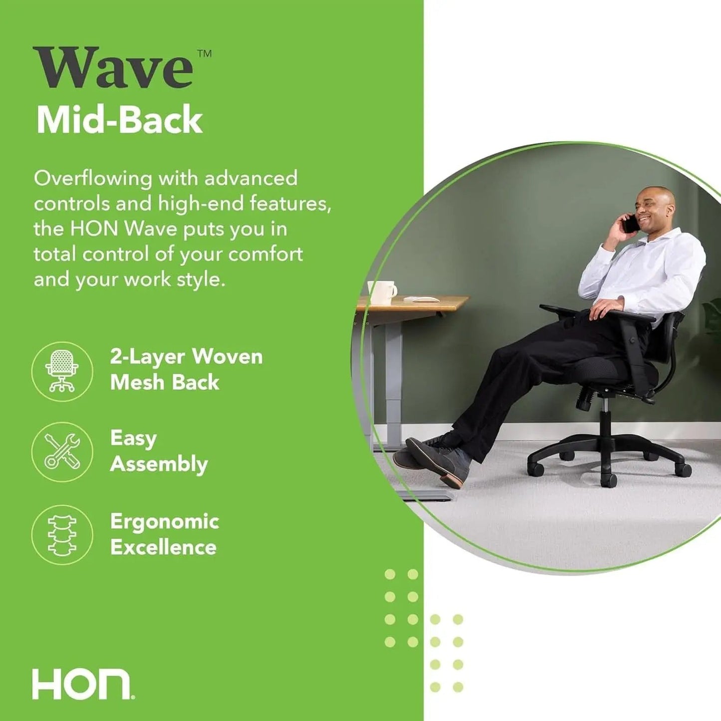 Wave Ergonomic Mesh Office Desk Chair With Lumbar Support from PriceLows™