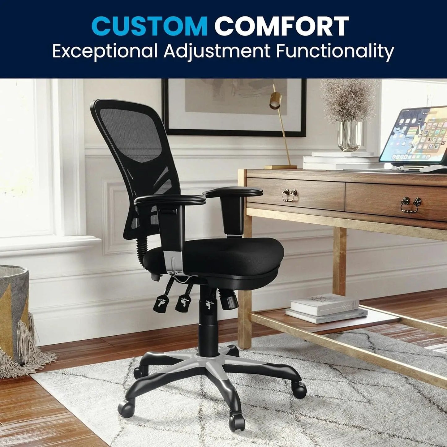 Ergonomic Mesh Office Chair With Adjustable Lumbar Black from PriceLows™