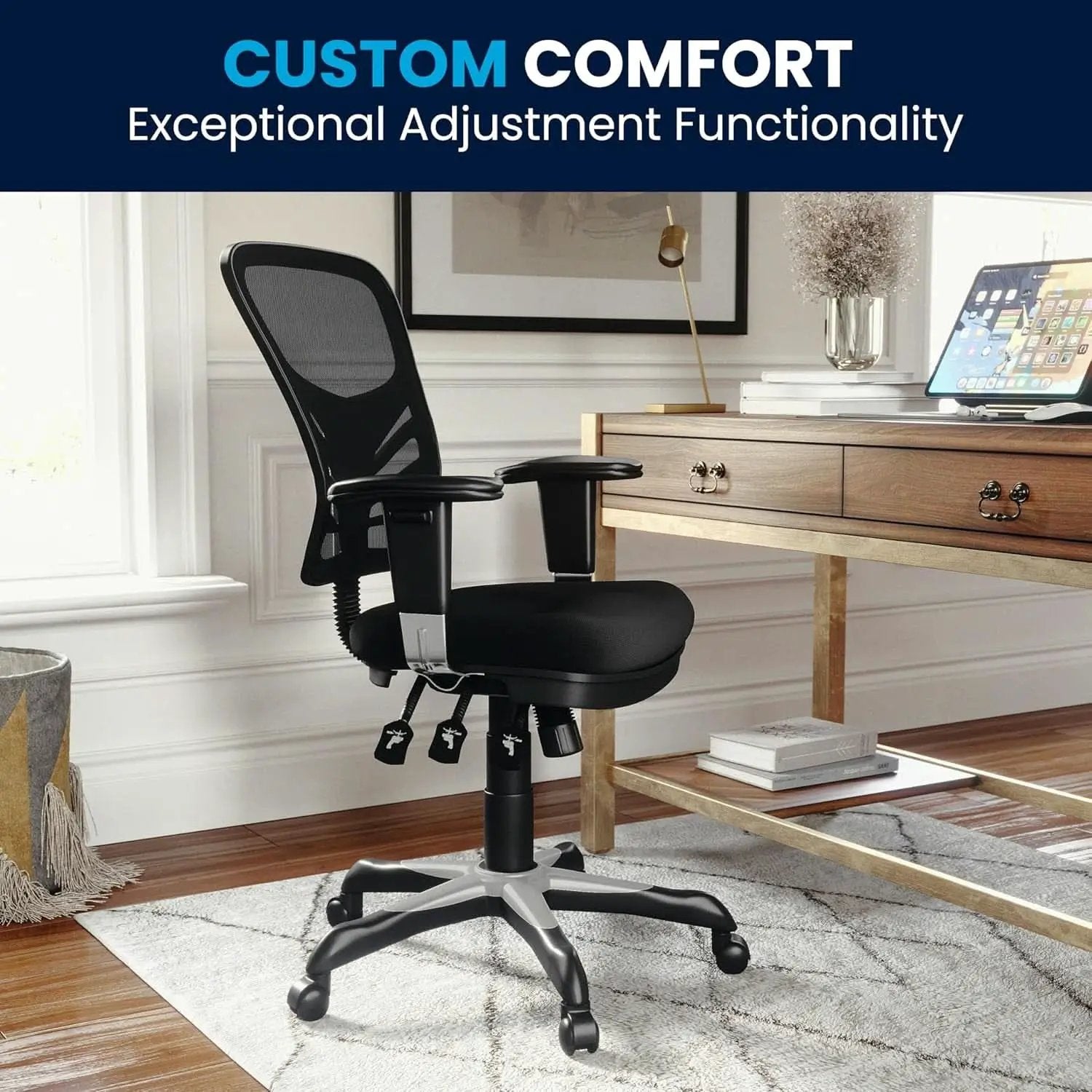 Ergonomic Mesh Office Chair With Adjustable Lumbar Black from PriceLows™