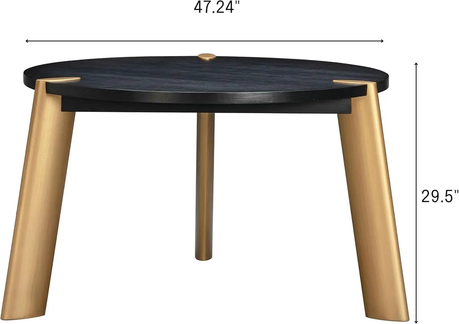 Tribase 47 Inch Round Burnt Black Dining Table Modern from PriceLows™