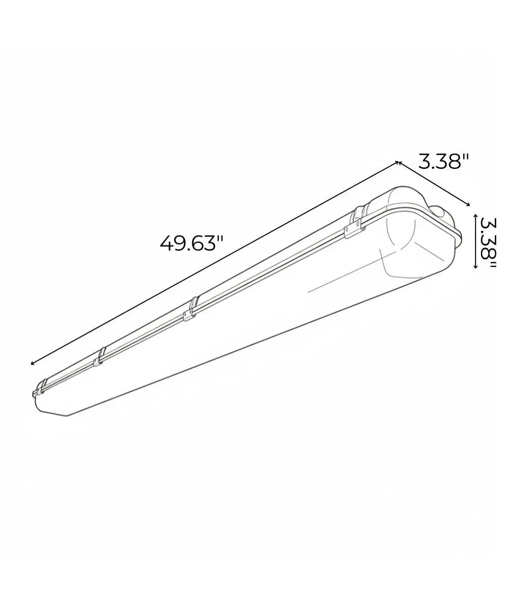 Linear Vapor Tight LED Light | 50 Inch Wide | Integrated Low Profile | 6 Pack
