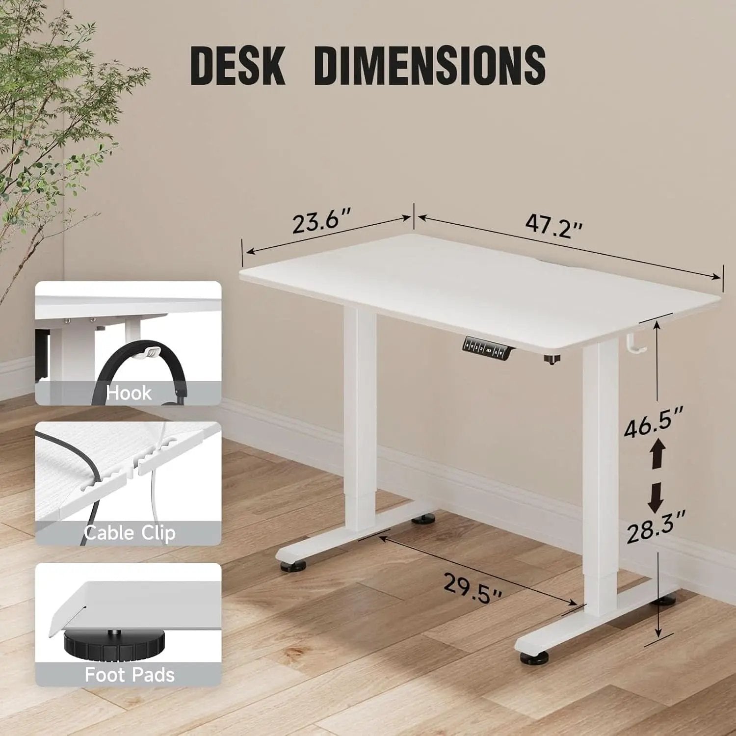 47 Inch Electric Standing Desk Height Adjustable Ergonomic from PriceLows™