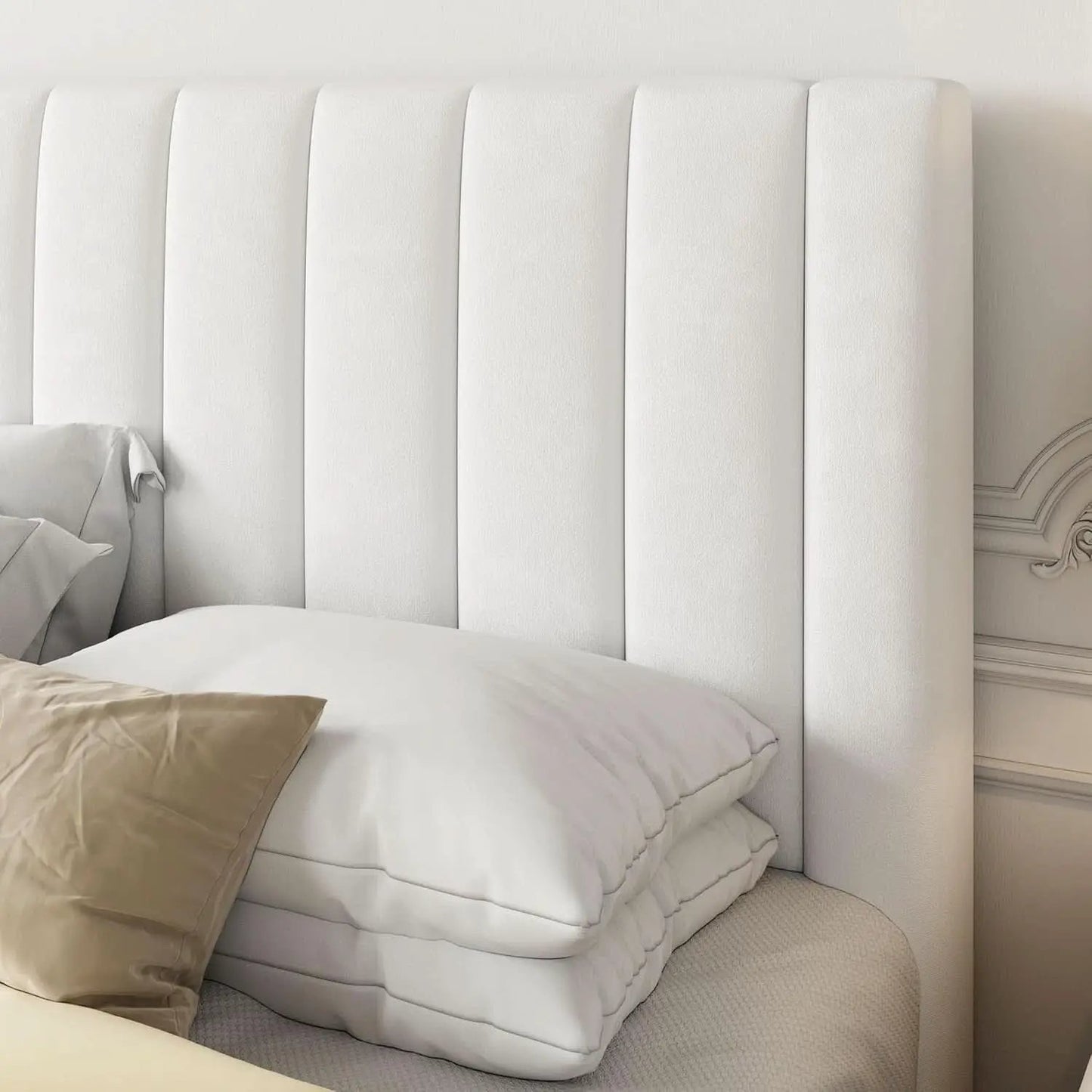 Queen Velvet Upholstered Bed Frame With Tufted Headboard from PriceLows™