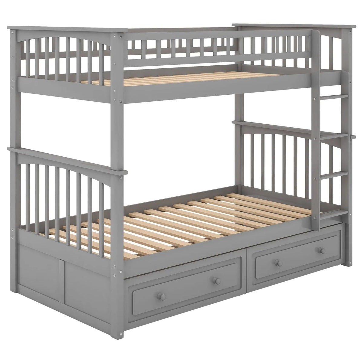 Twin Over Twin Bunk Bed | With Storage Drawers | Convertible | Twin Size