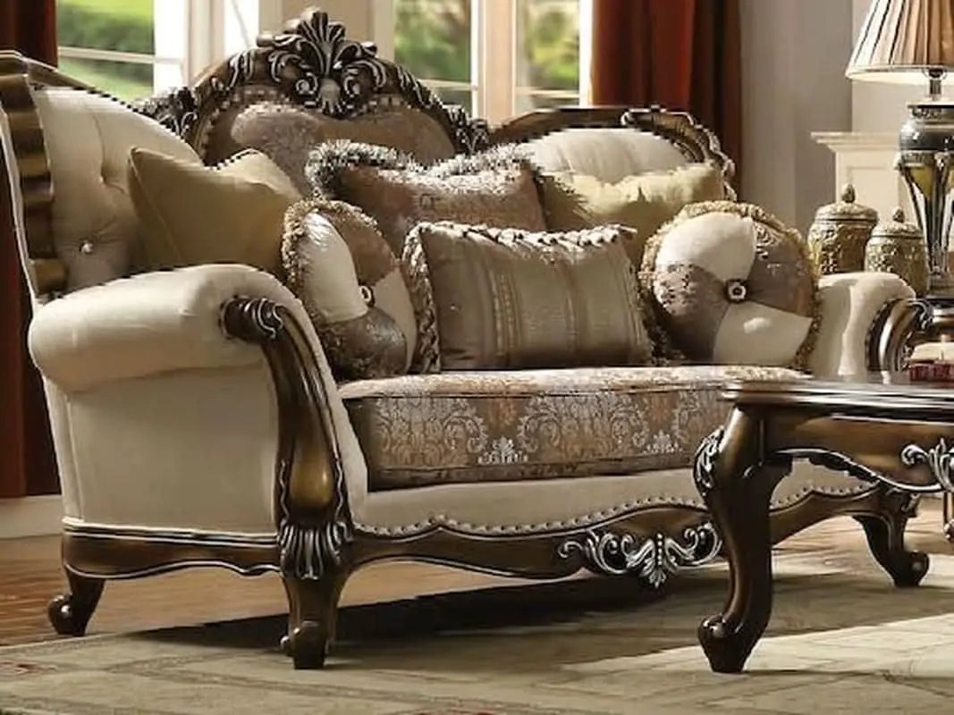4 Piece Traditional Living Room Set With 91In Sofa Loveseat Chair Coffee Table from PriceLows™