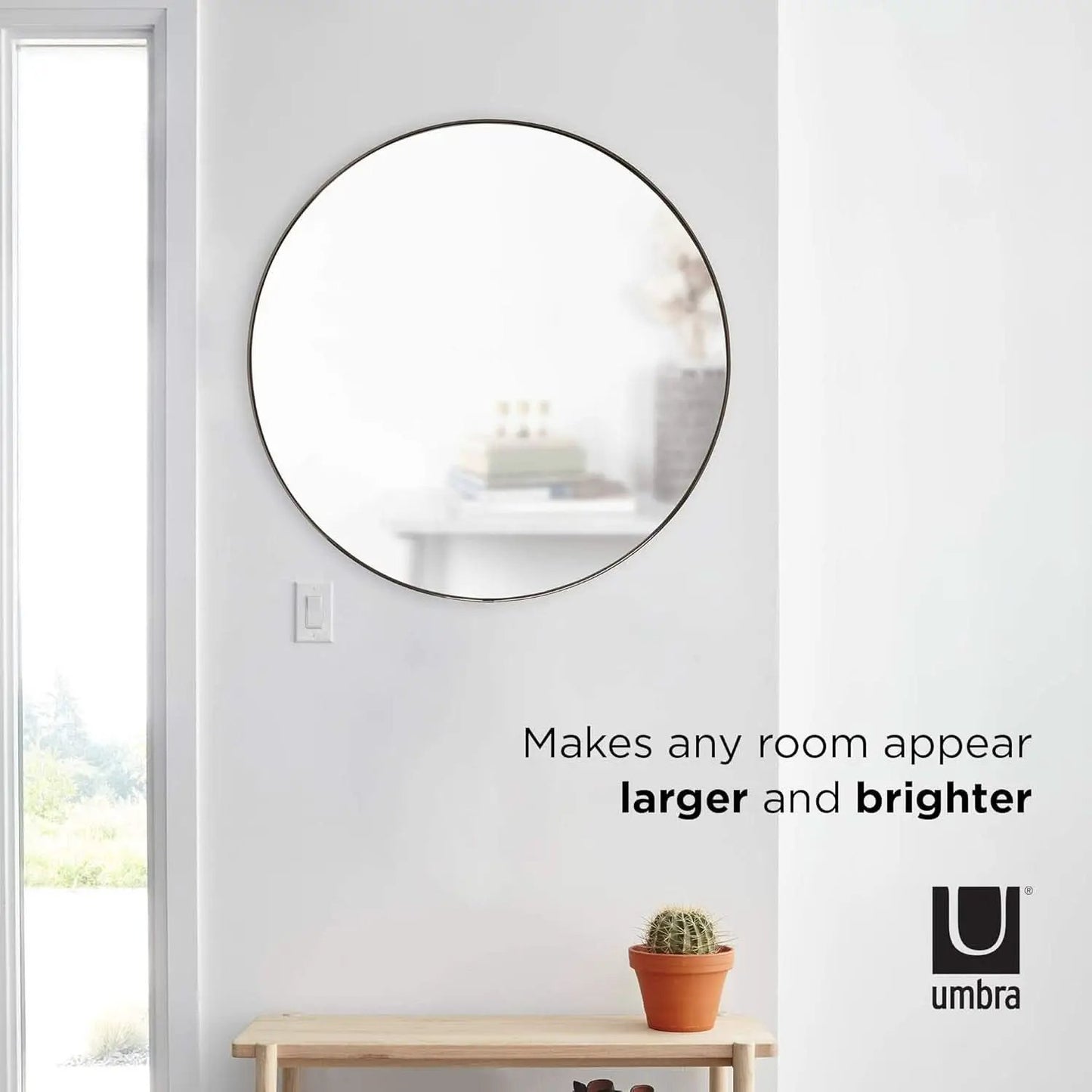 34 Inch Circle Mirror Titanium Finish For Entryways from PriceLows™