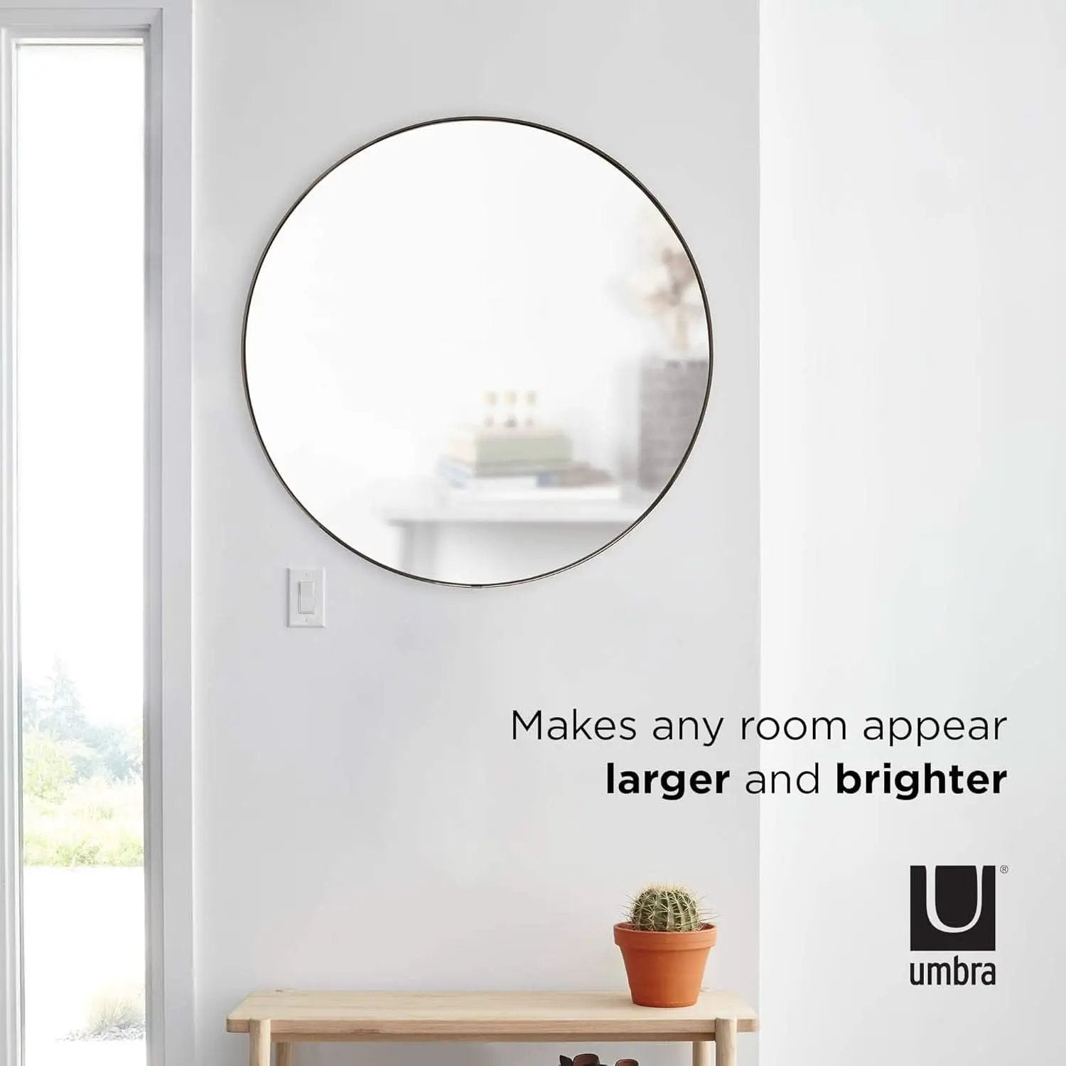 34 Inch Circle Mirror Titanium Finish For Entryways from PriceLows™