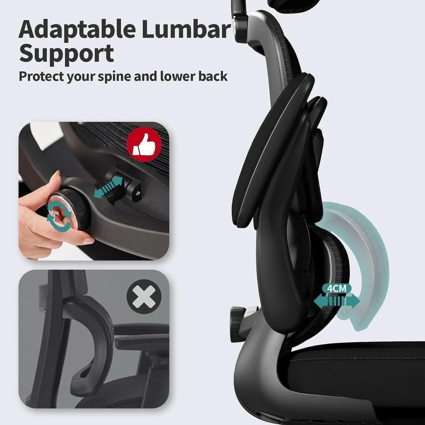 Ergonomic Black Office Chair High Back With Wheels from PriceLows™