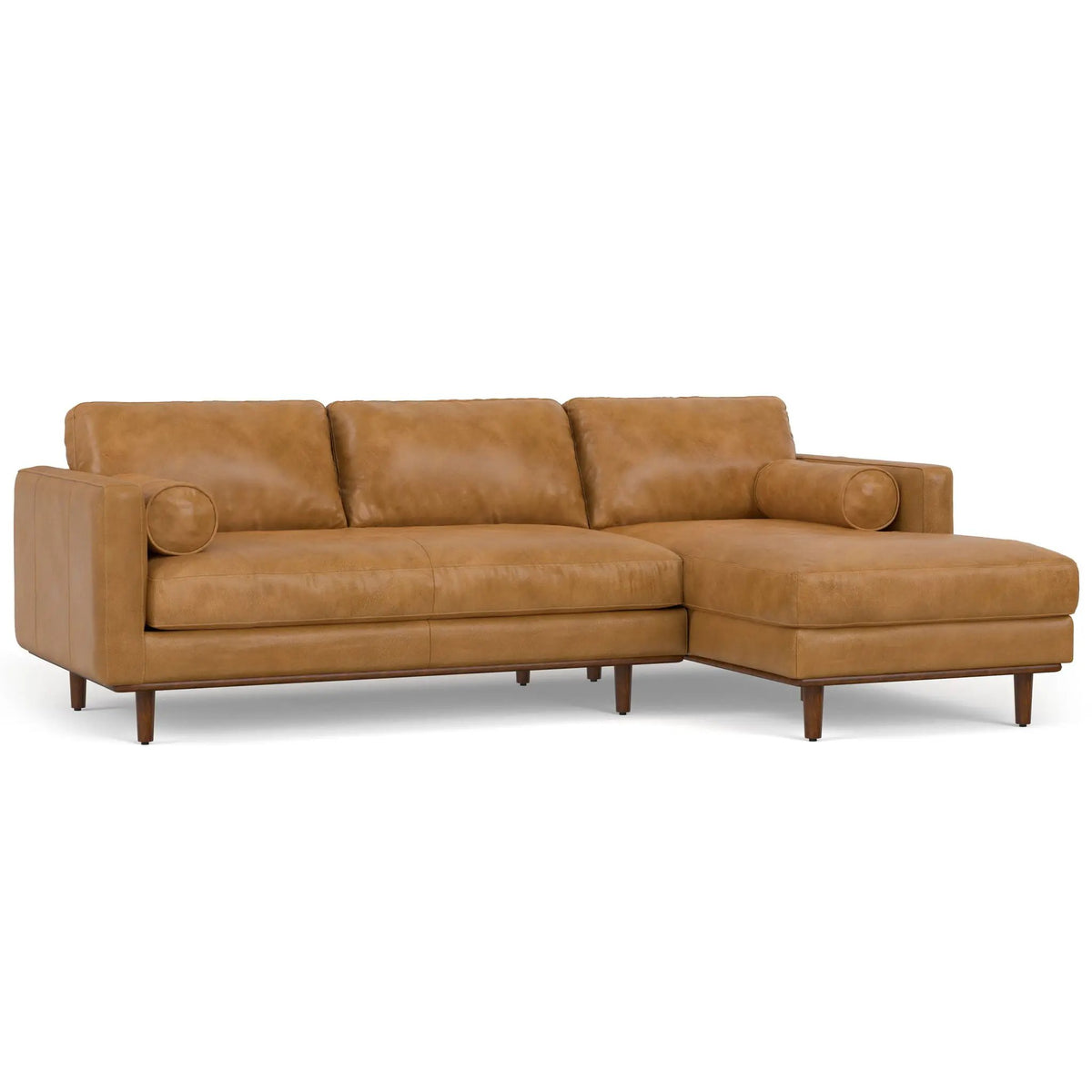 Morrison Upholstered Sectional Sofa | Genuine Aniline Leather | Chaise Cushions | 102.2 Inch Length