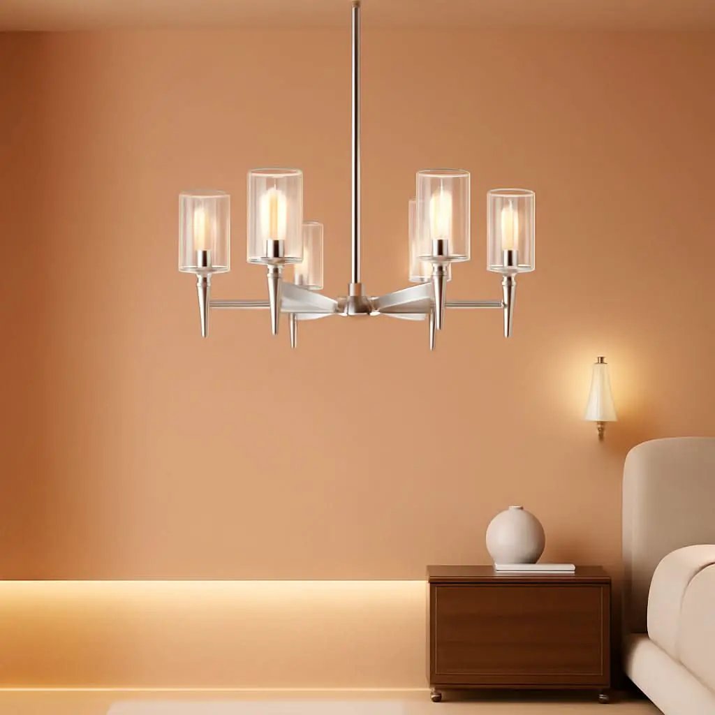 8-Light Brushed Nickel Chandelier For Dining Room Lighting from PriceLows™