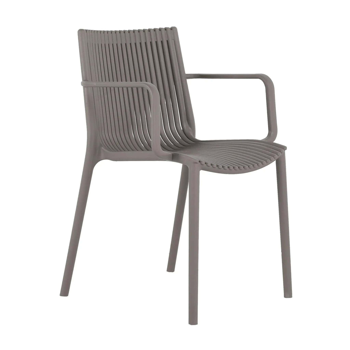 4 Modern Stackable Plastic Armchair Matched With Round Table 5 Piece Outdoor Set | 5 Piece Outdoor Set | Outdoor Living Furniture | Outdoor Living