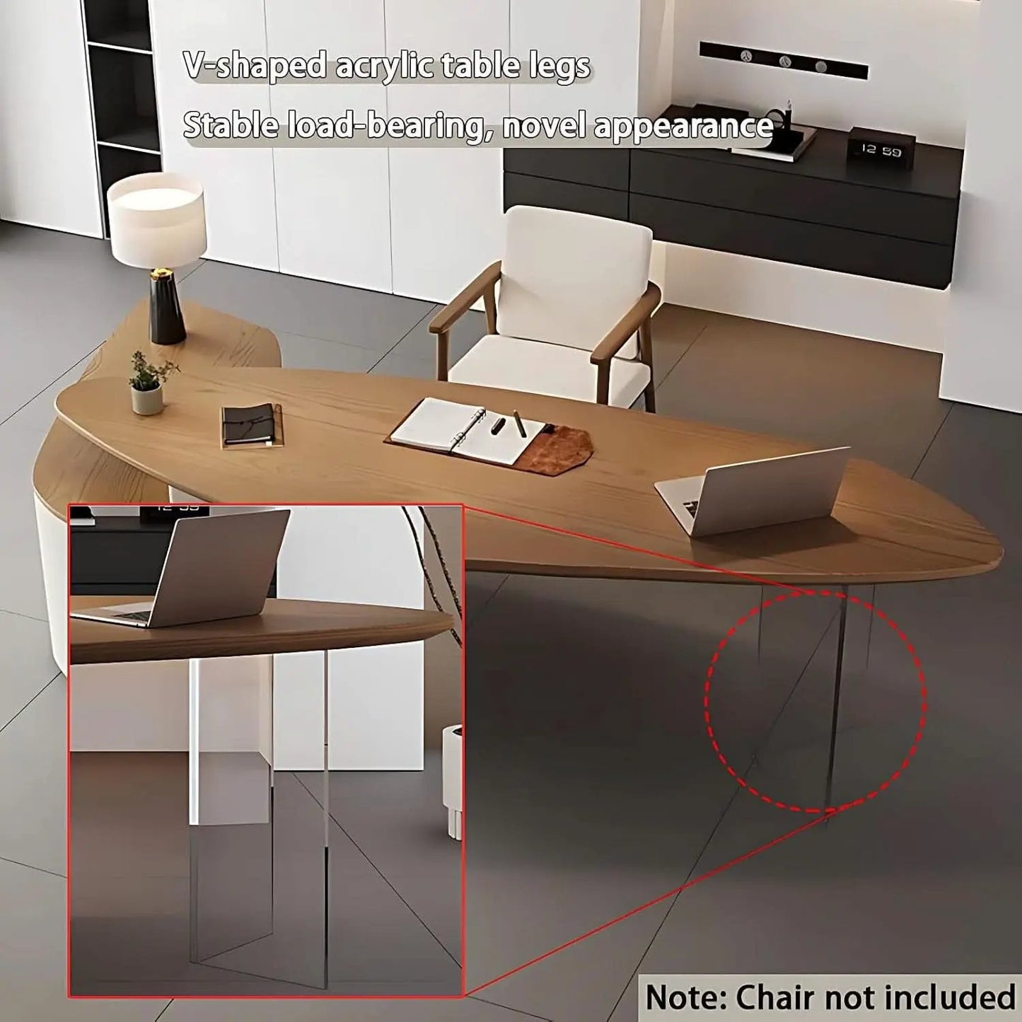 Solid Wood L Shape Desk With Integrated Side Cabinet 56 In from PriceLows™