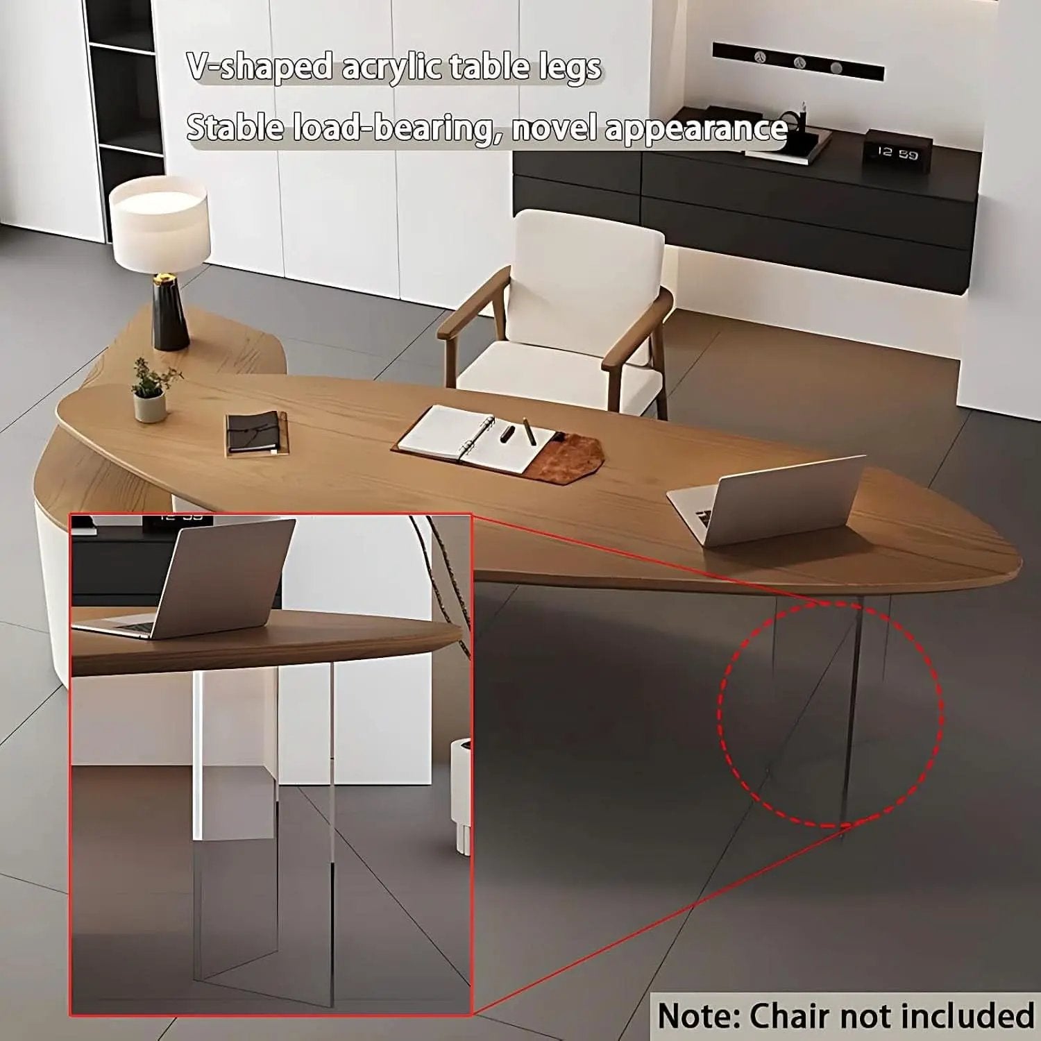 Solid Wood L Shape Desk With Integrated Side Cabinet 56 In from PriceLows™