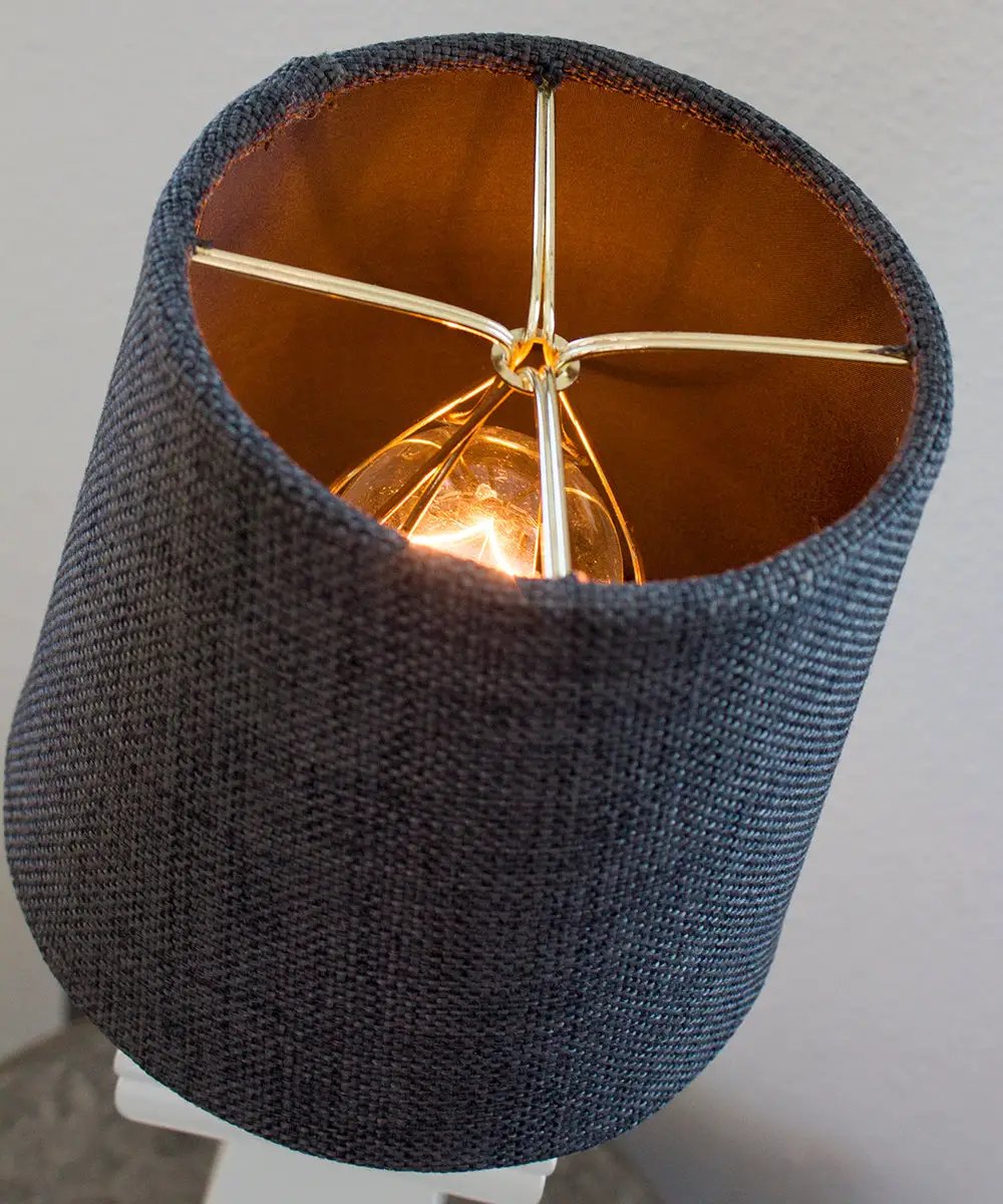 Clip On Drum Shade | 6X5 Inch | Granite Gray Burlap | Set Of 6