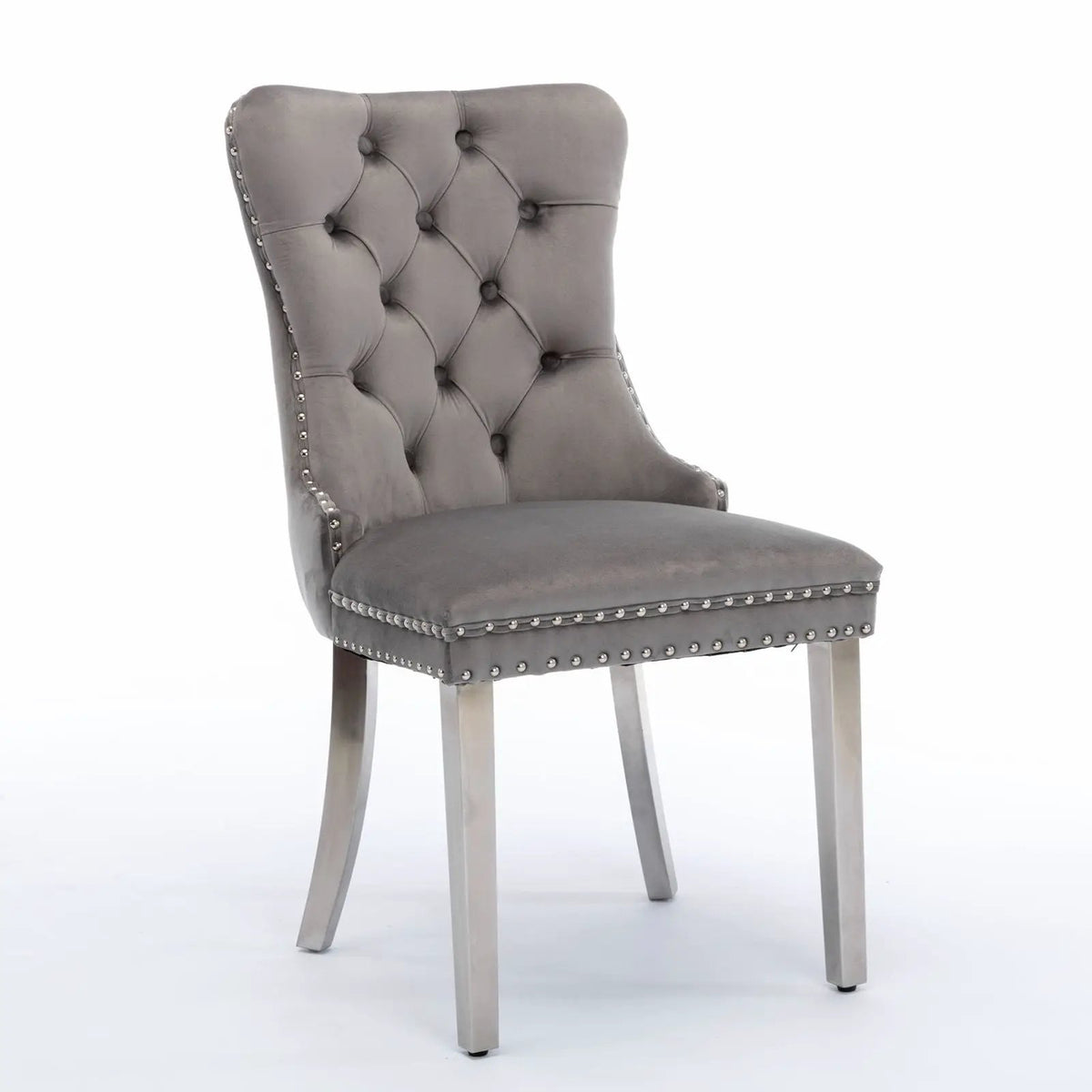 Dining Chair | Tufted Upholstery | Stainless Steel Legs | Set Of 2