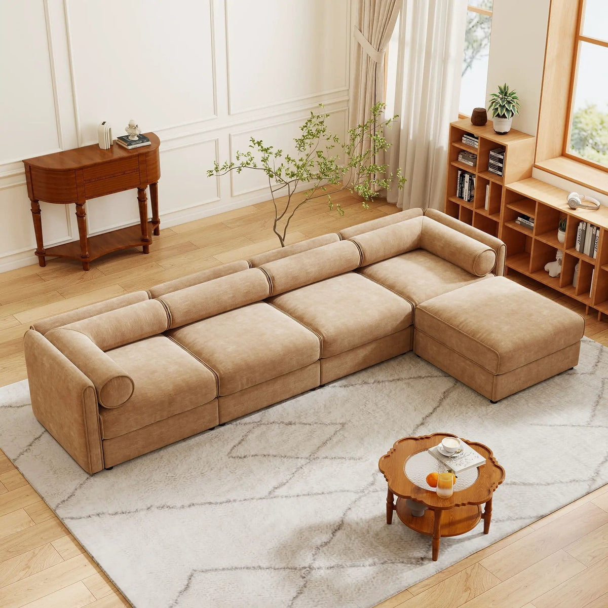 Contemporary Elegant Sofa With Storage And Ottoman 2 Piece Living Room Set | 2 Piece Living Room Set | Living Room Furniture | Living Room