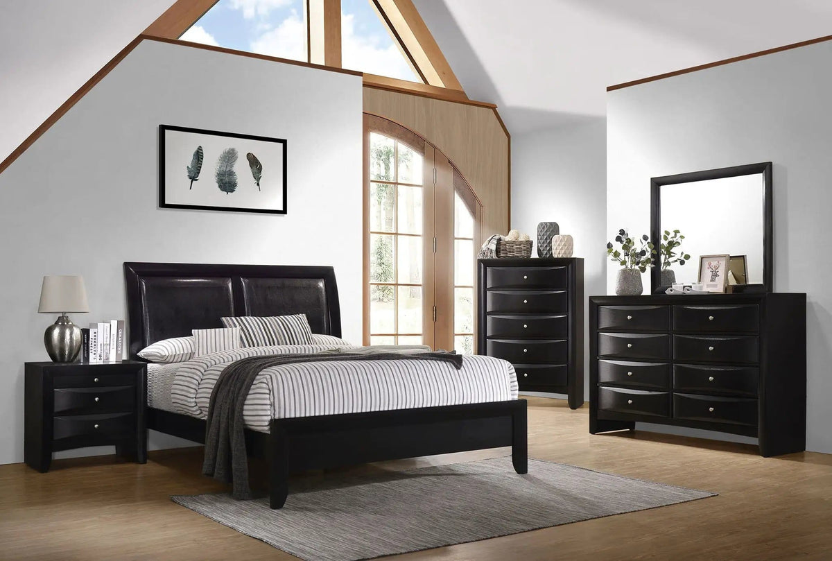 Briana 2-drawer Nightstand | 25.75 x 16.75 x 25.5 in | Rubberwood & Engineered Wood | Black
