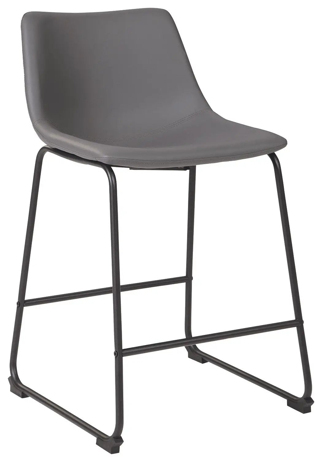 Centiar Upholstered Barstool | Set Of 2 | Contoured Bucket Seat | Tubular Metal Base