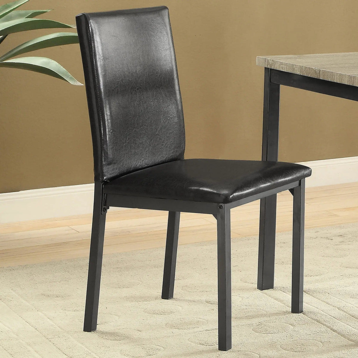 Garza Upholstered Dining Side Chair Dark Brown (Set of 2) | 17.5 x 21.5 x 36.5 in | Metal | Dining Room