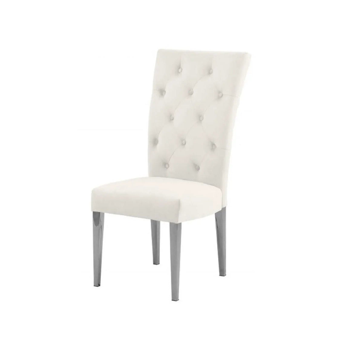 Tufted Dining Chair | Fabric Upholstery | Metal Base | Set Of Two