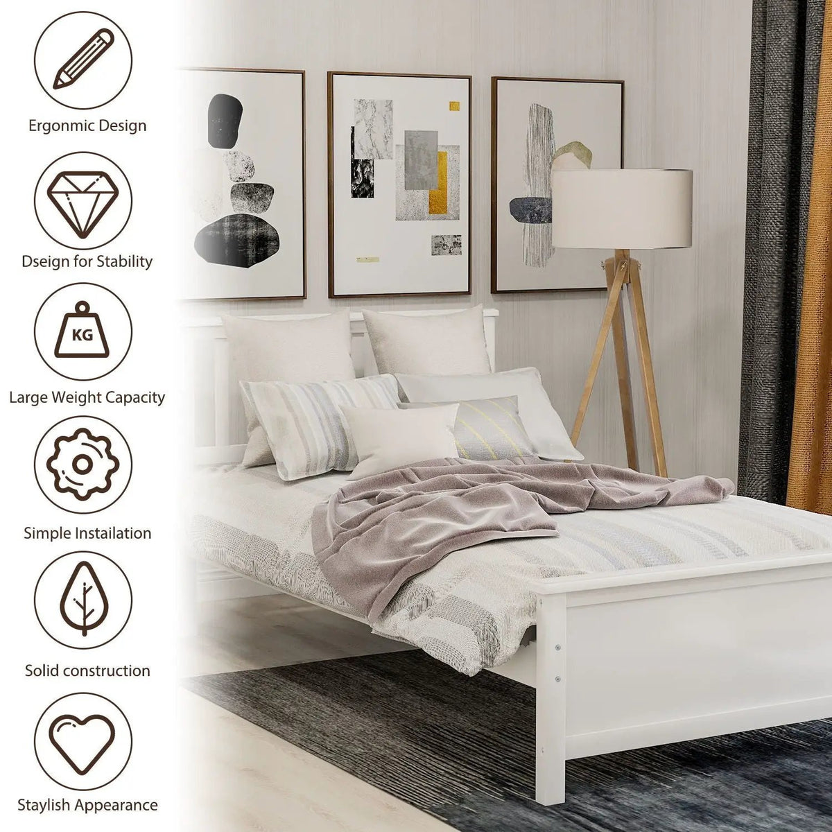Platform Bed | Wood Slat Support | Headboard And Footboard