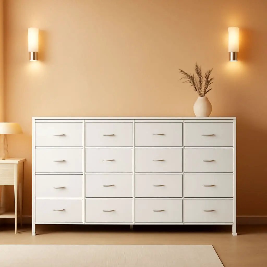 Ultramodern White 63 Inch TV Stand With Integrated Storage from PriceLows™
