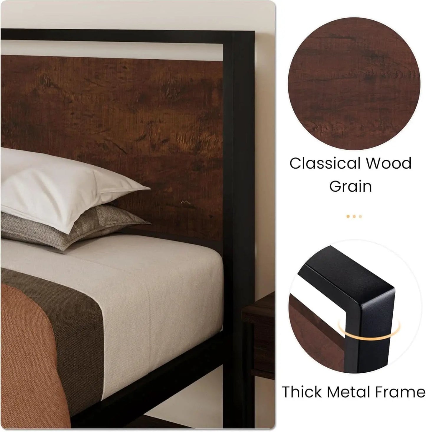 Twin Platform Bed Frame With Under Bed Storage Industrial Style from PriceLows™
