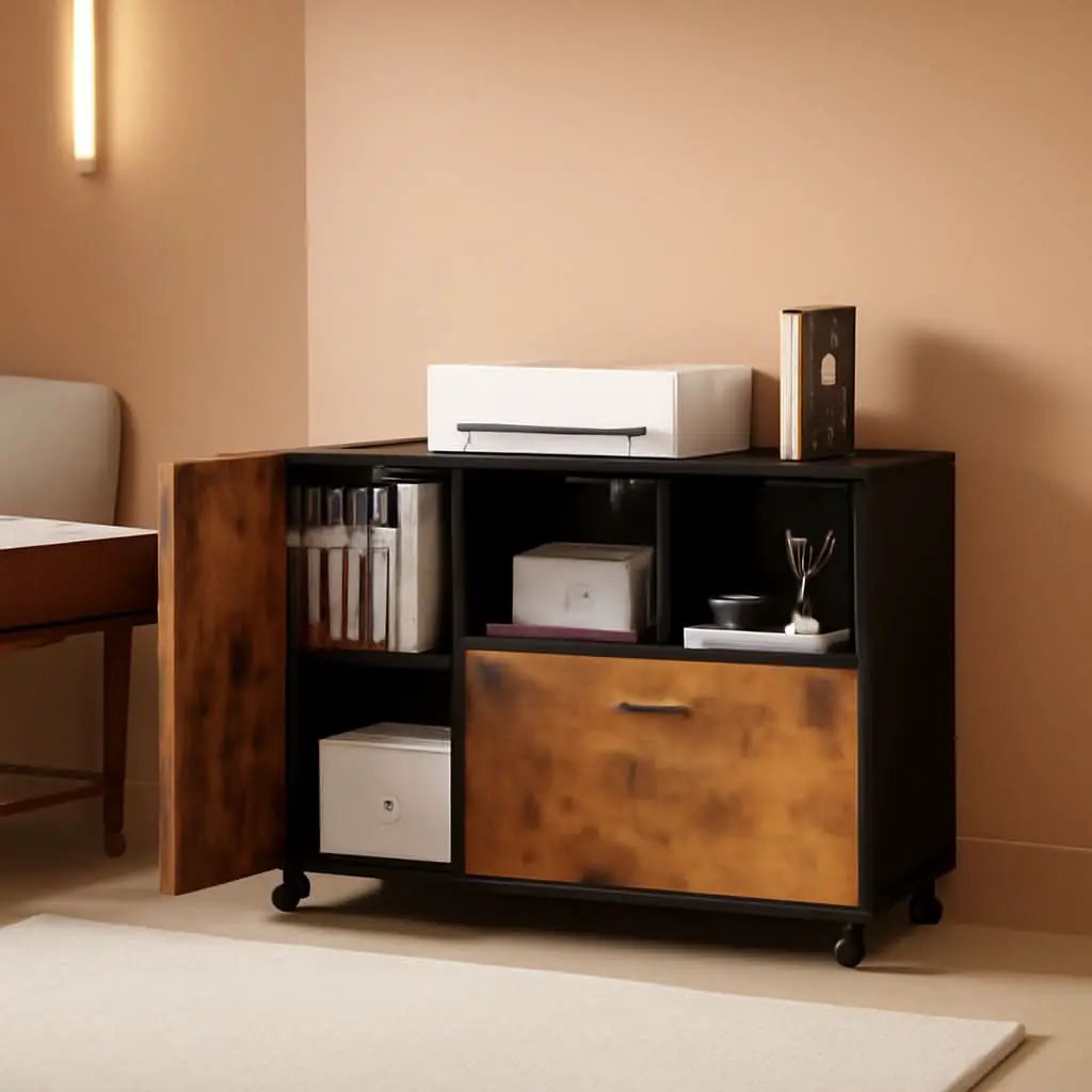 Locking Lateral File Cabinet With Printer Stand System from PriceLows™