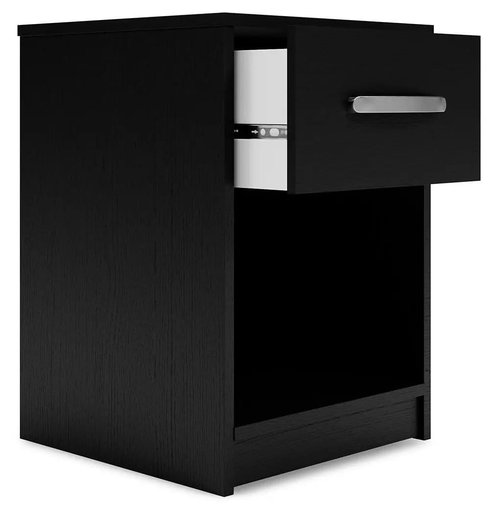 Finch One Drawer Night Stand Accent Nightstand | 15.79 x 15.83 x 22.09 in | Engineered Wood & Metal | Black