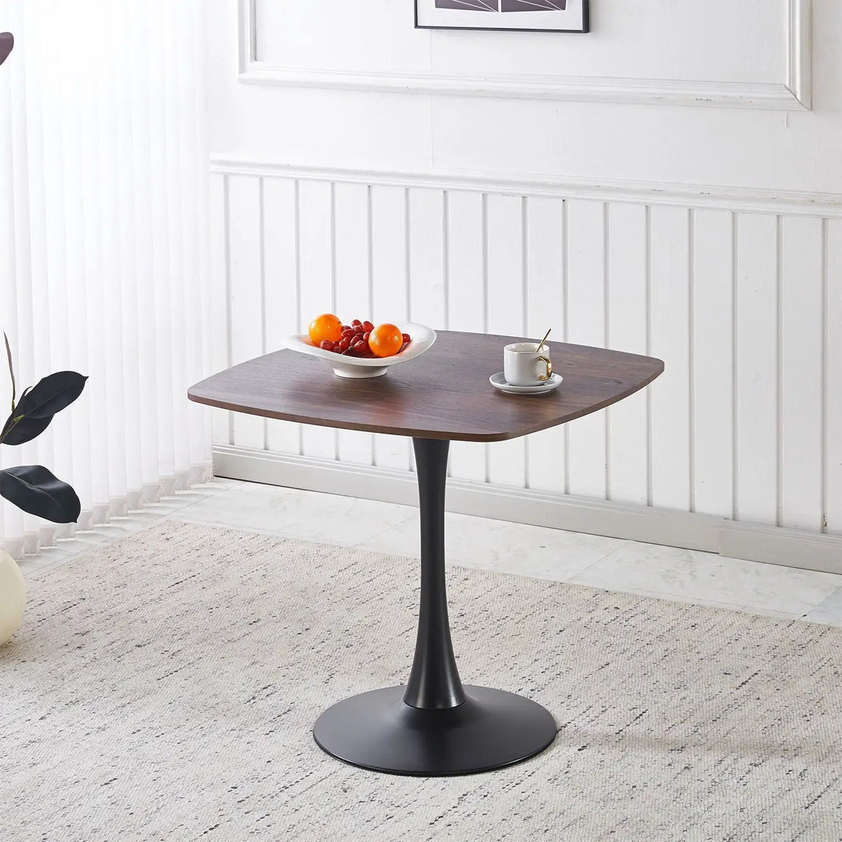Modern Dining Table | 42 Inch Square | Pedestal Base | Contemporary Design