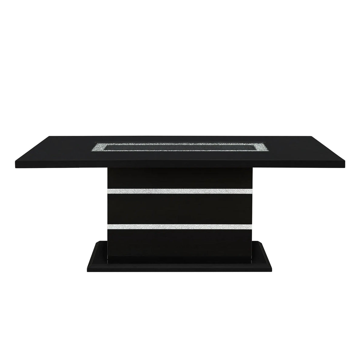Ariya Dining Table | 79 Inch Width | High Gloss Finish | Glitter Detailing