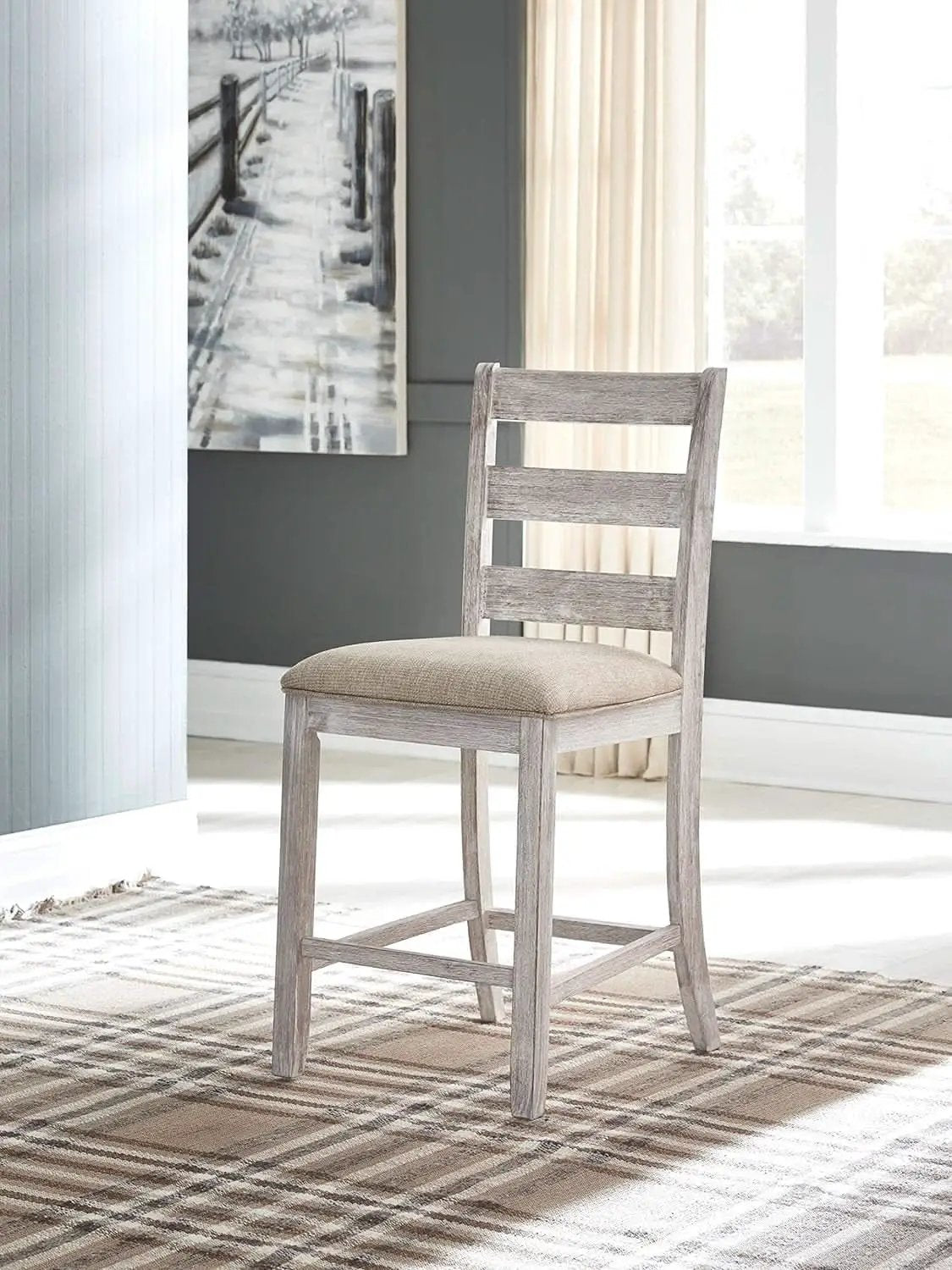 Skempton 24in Counter Height Bar Stool Antique White from PriceLows™
