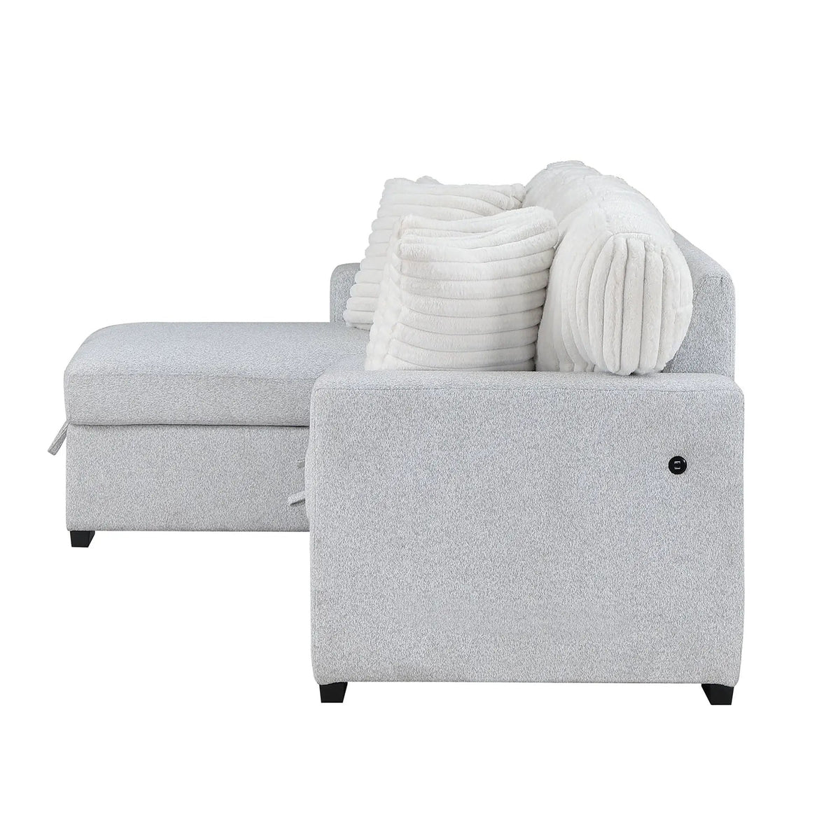 Ford Reversible Pull Out Sofa Bed | Light Gray | Plush Cushioning | Transitional Style