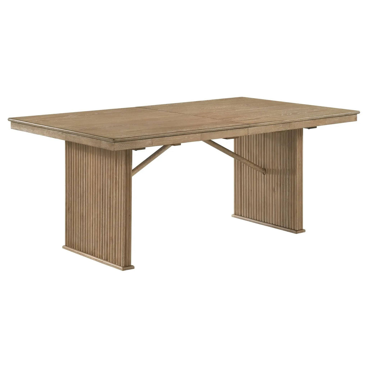 Adina 89-inch Extension Dining Table Distressed Light | 71.75 x 41.75 x 30 in | Rubberwood & Engineered Wood | Brown