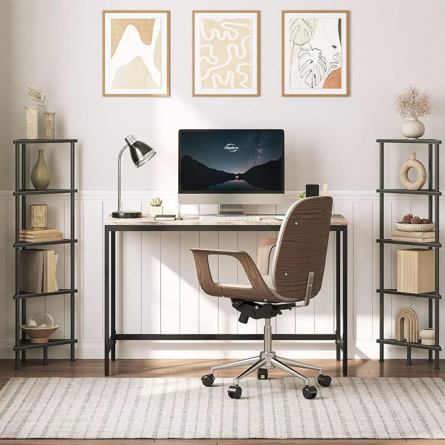 Industrial 5 Tier Corner Shelf Stand Black Metal Frame from PriceLows™