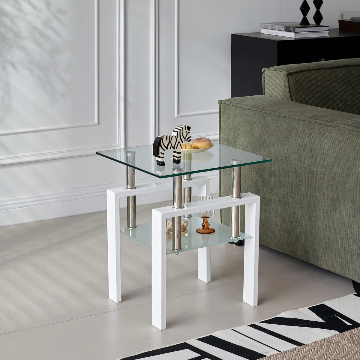 Tempered Glass Table | Hidden Storage | Easy Assembly