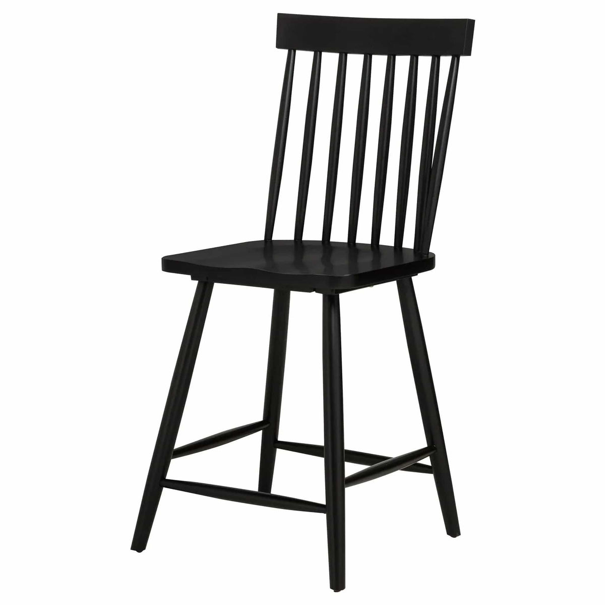 Andrews Windsor Counter Height Dining Side Chair Black (Set of 2) Counter Height | 19 x 22.75 x 43.25 in | Rubberwood & Veneer | Dining Room