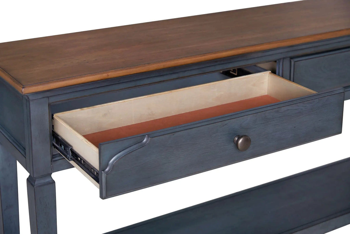 Sofa Table - | 60 x 15 x 30 in | Wood | Blue
