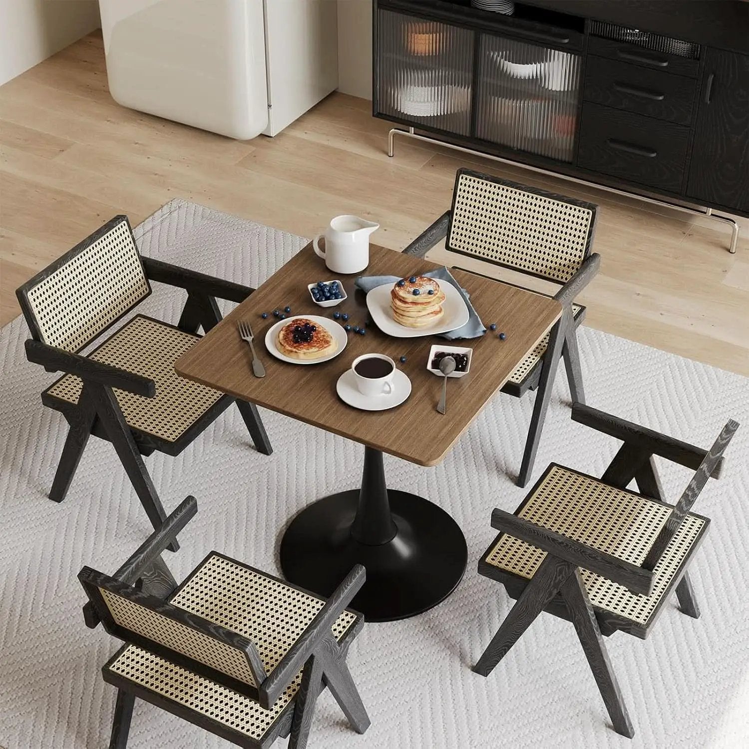 Walnut Finish Tulip Contemporary Dining Table For Two from PriceLows™