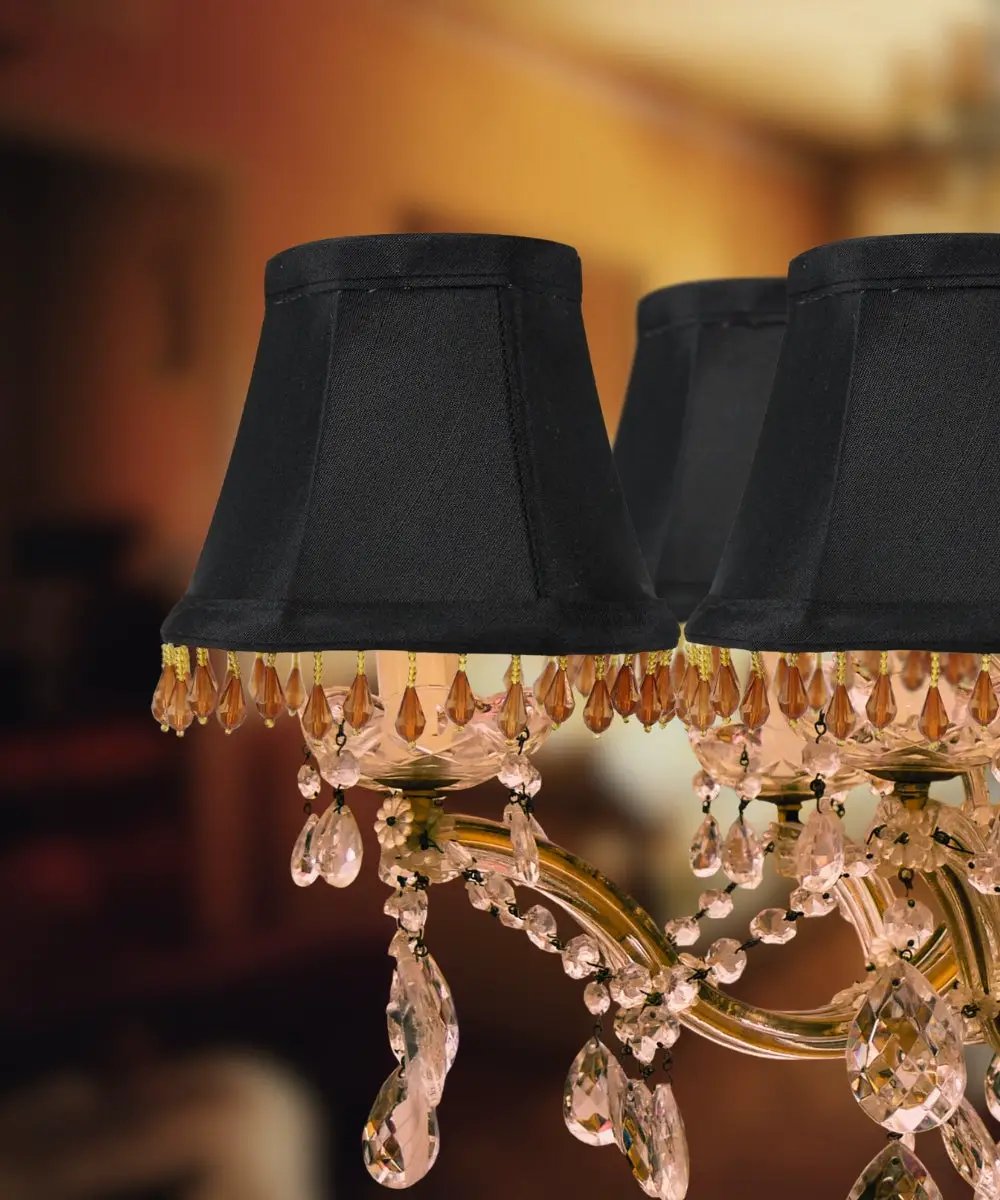 Clip On Lamp Shade | 5 By 4 Inches | Gold Lining | Set Of 6