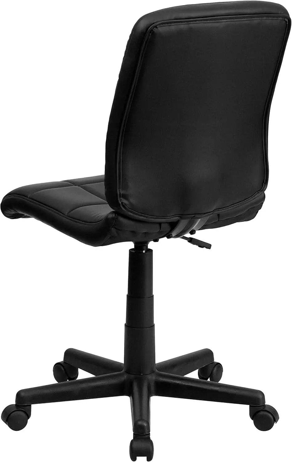 Clayton Mid Back Tufted Vinyl Office Chair Black Swivel from PriceLows™