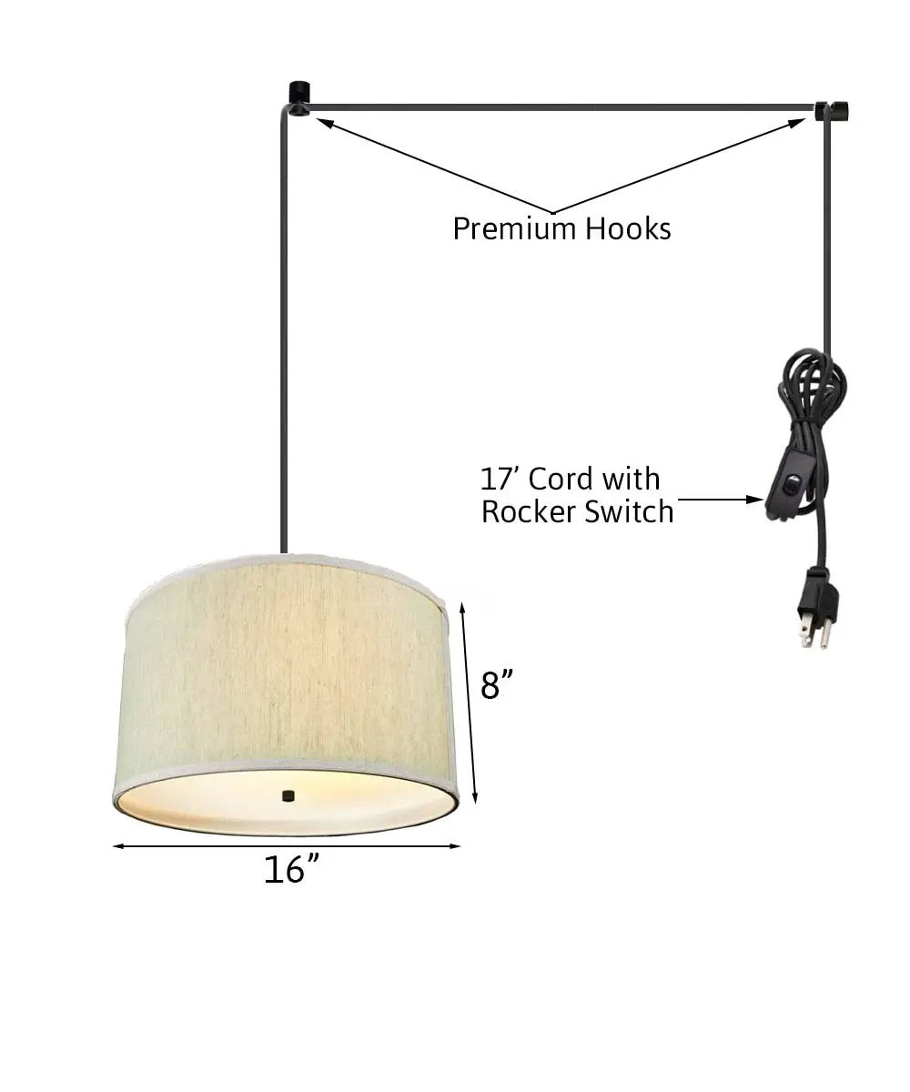 Swag Pendant Light | 16 Wide | 2 Light | Textured Oatmeal Diffuser