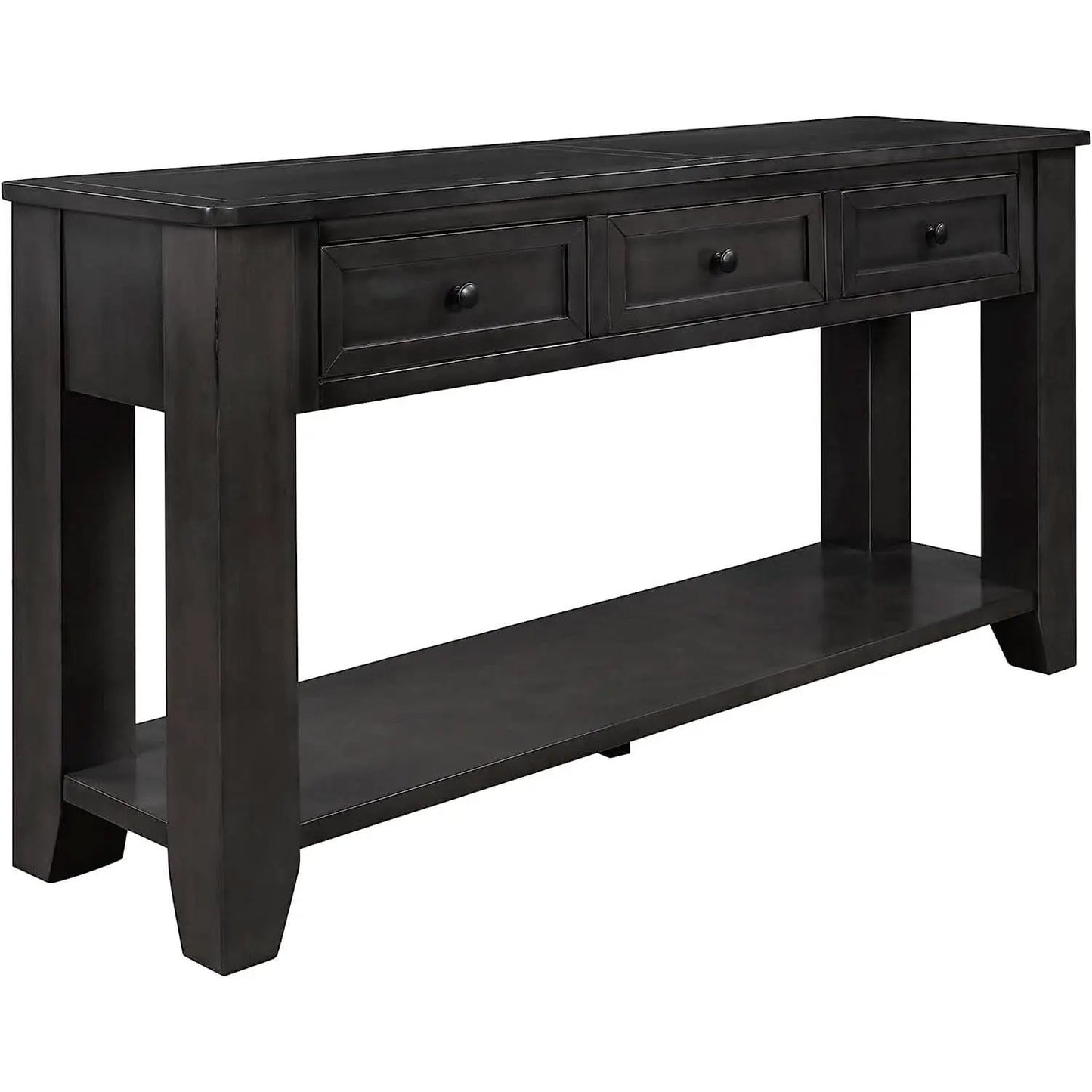 Black Console Table 55In Wide With 3 Drawers And Shelf from PriceLows™