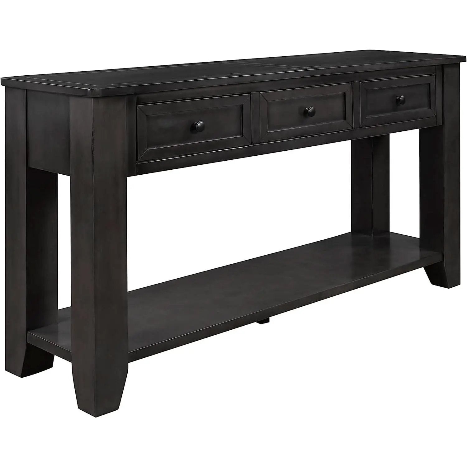 Black Console Table 55In Wide With 3 Drawers And Shelf from PriceLows™