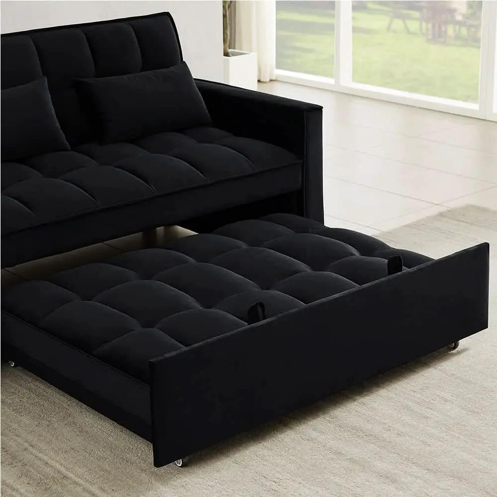 Velvet Sofa Bed With Adjustable Sleeper For Small Spaces from PriceLows™